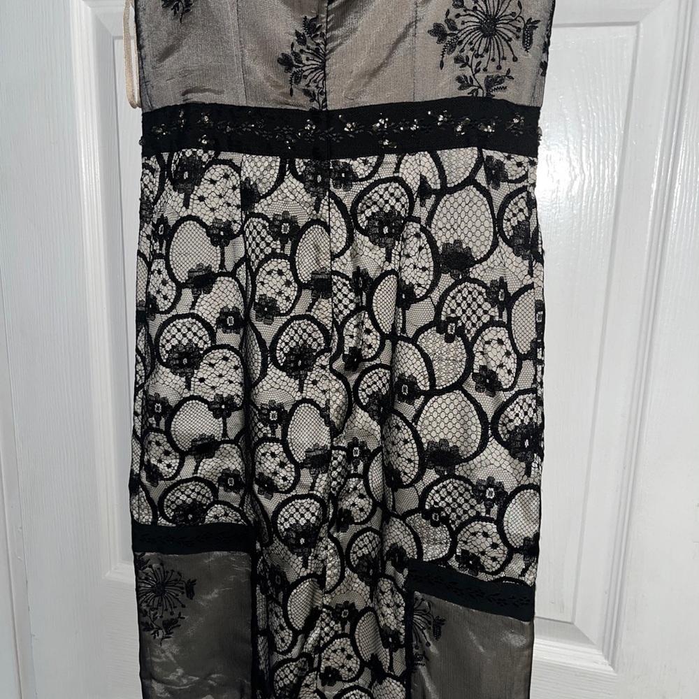 Alessandro Dell'Acqua Dress Black Ivory Lace Strapless Above Knee 44 Womens NWT - Picture 8 of 12